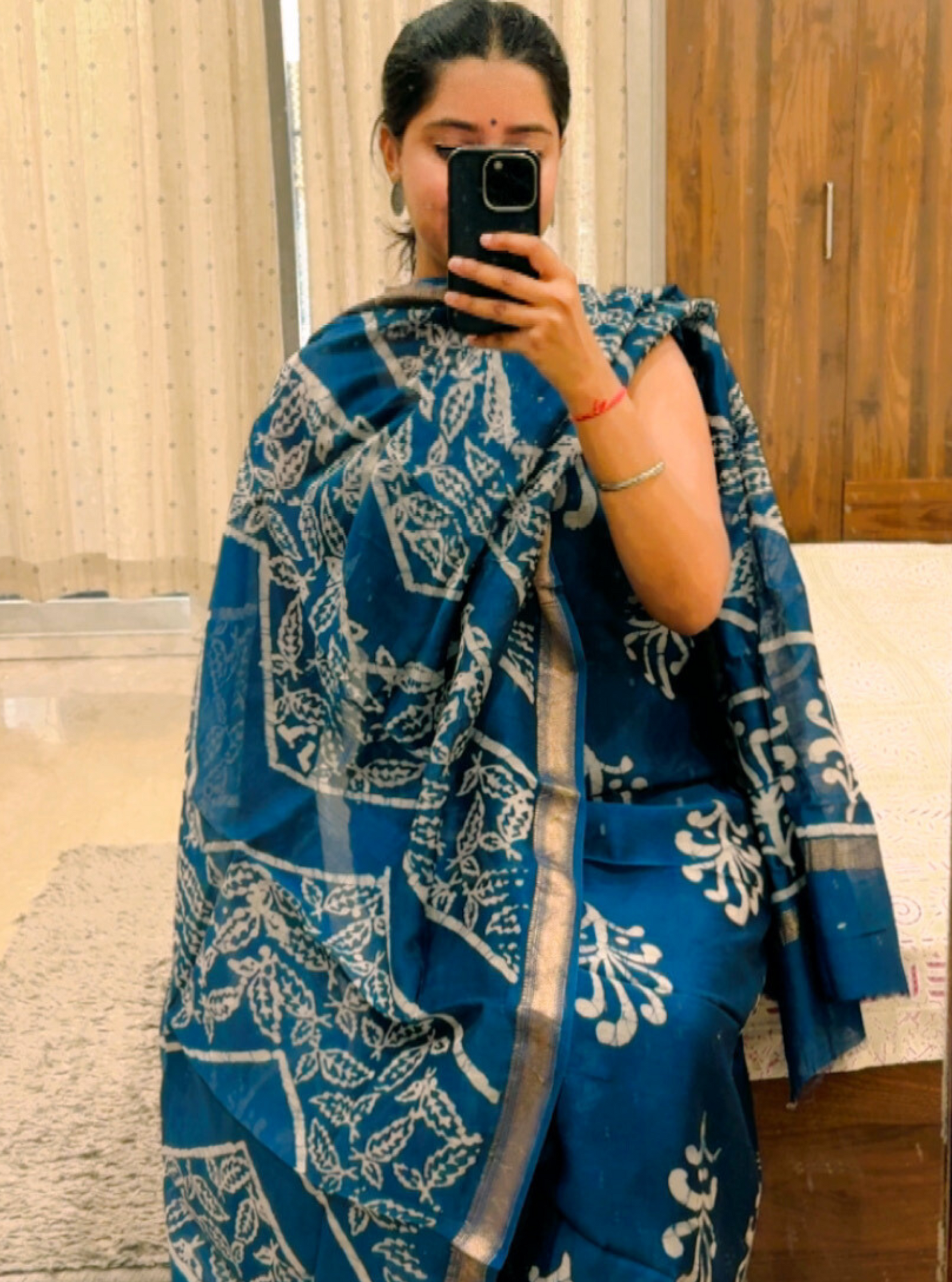 Royal Indigo Maheshwari Handloom Suit