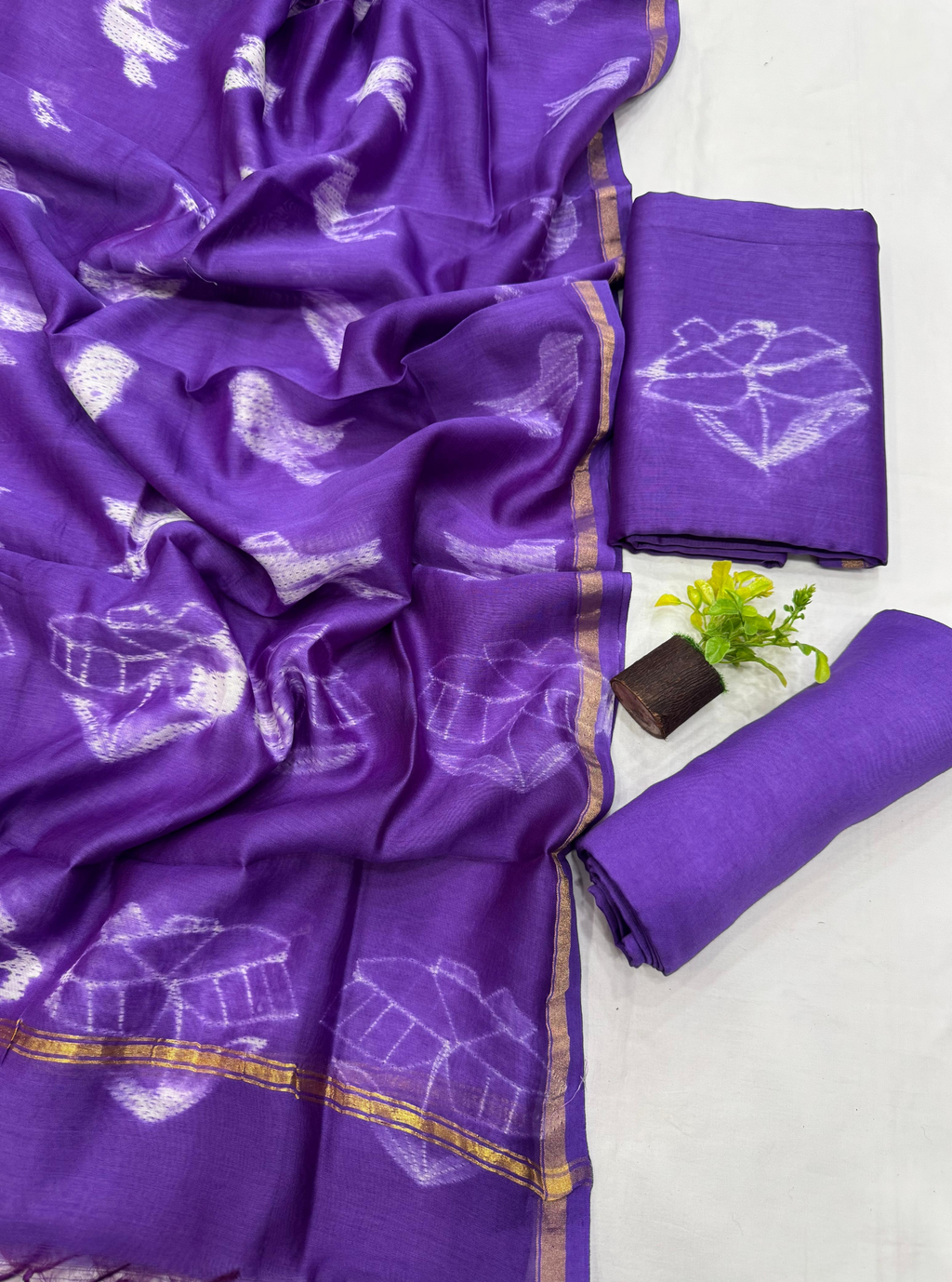 Royal Violet Chanderi Silk Suit Set