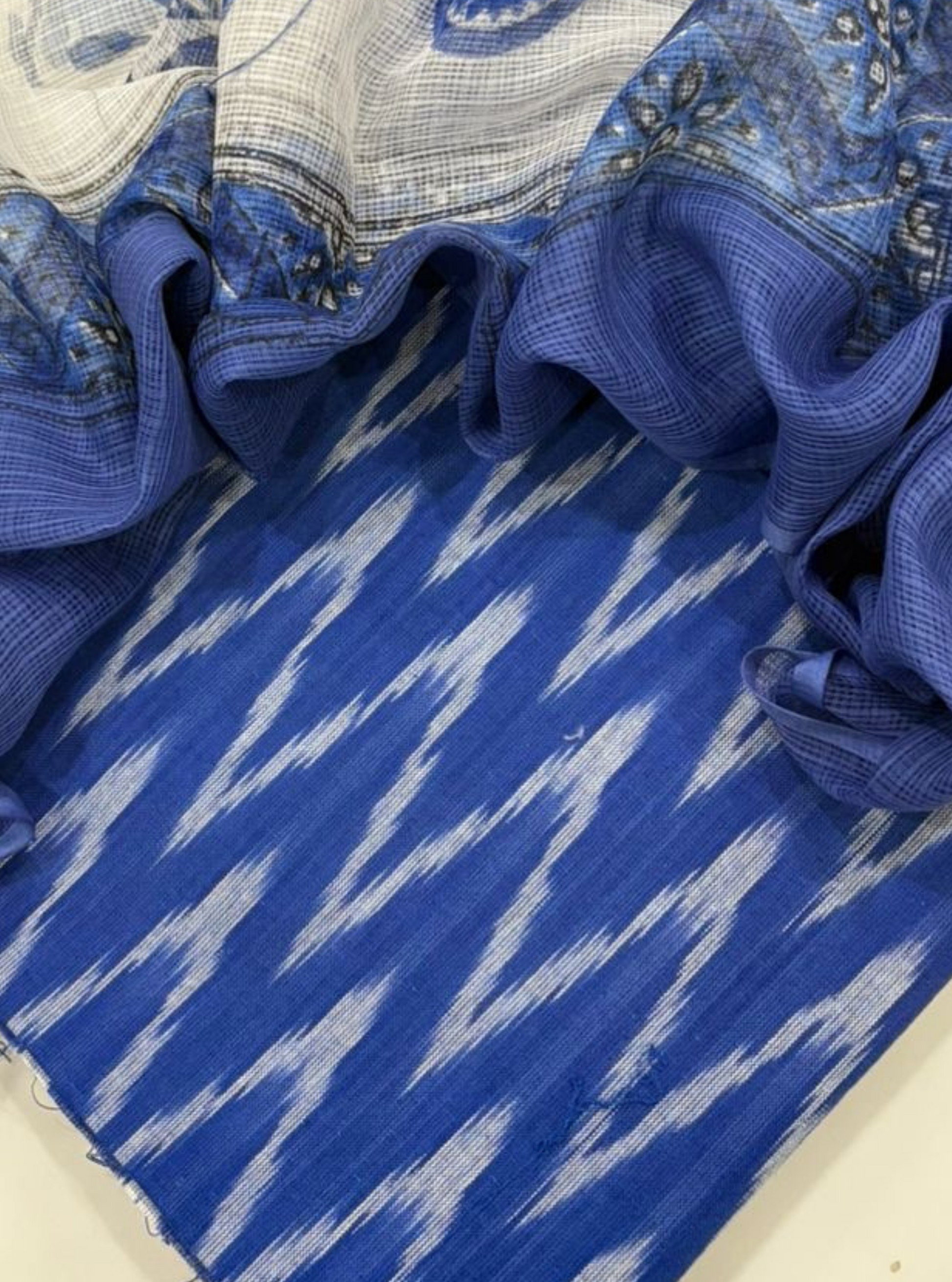 Ocean Blue Ikkat Kurta with Kotadoriya Dupatta