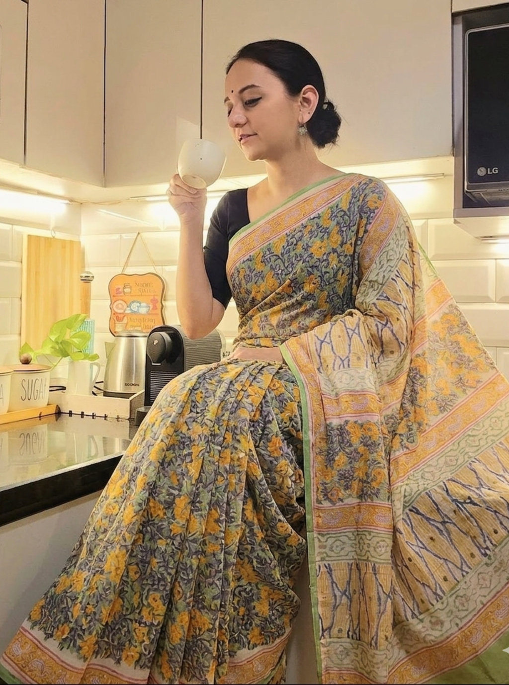 Bagh Chanderi handblock saree