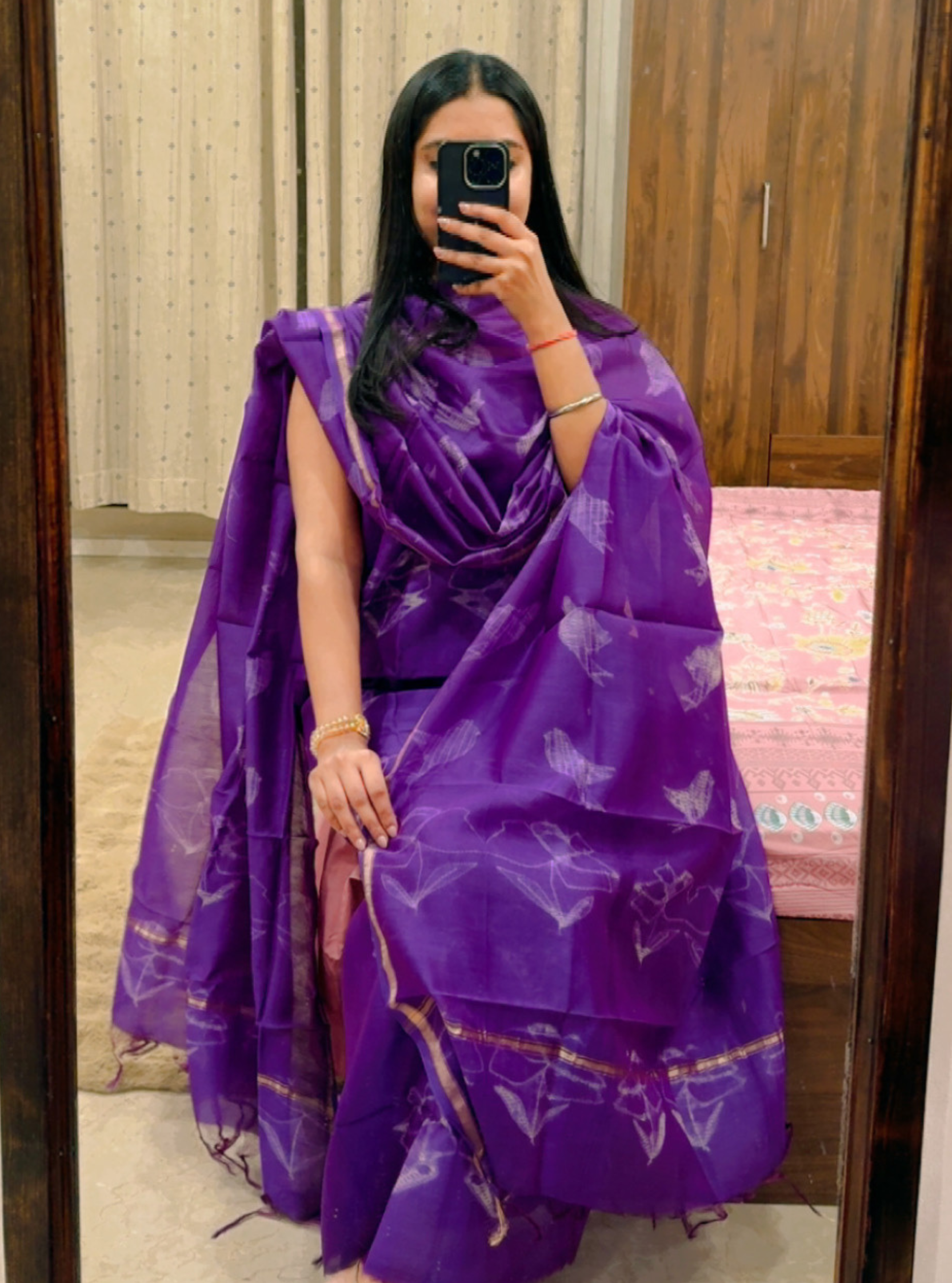 Royal Violet Chanderi Silk Suit Set