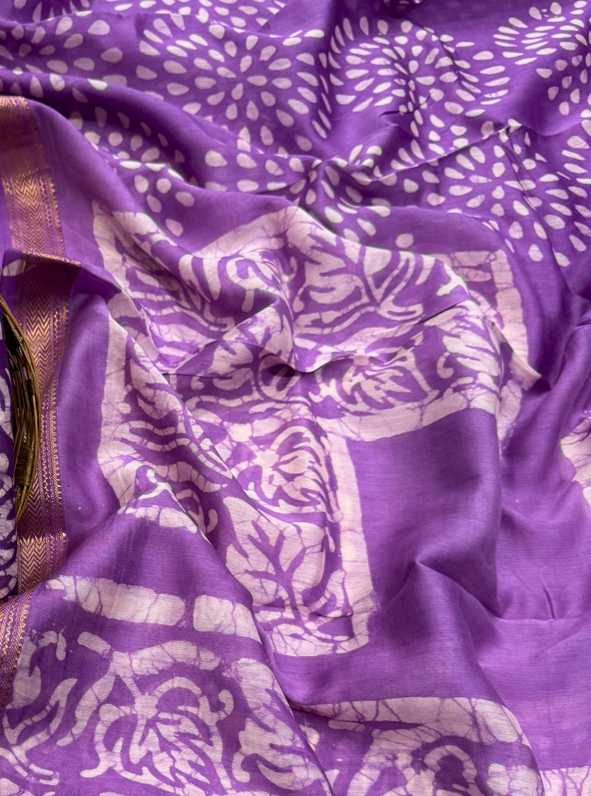 Royal Violet Maheshwari Silk Suit Set