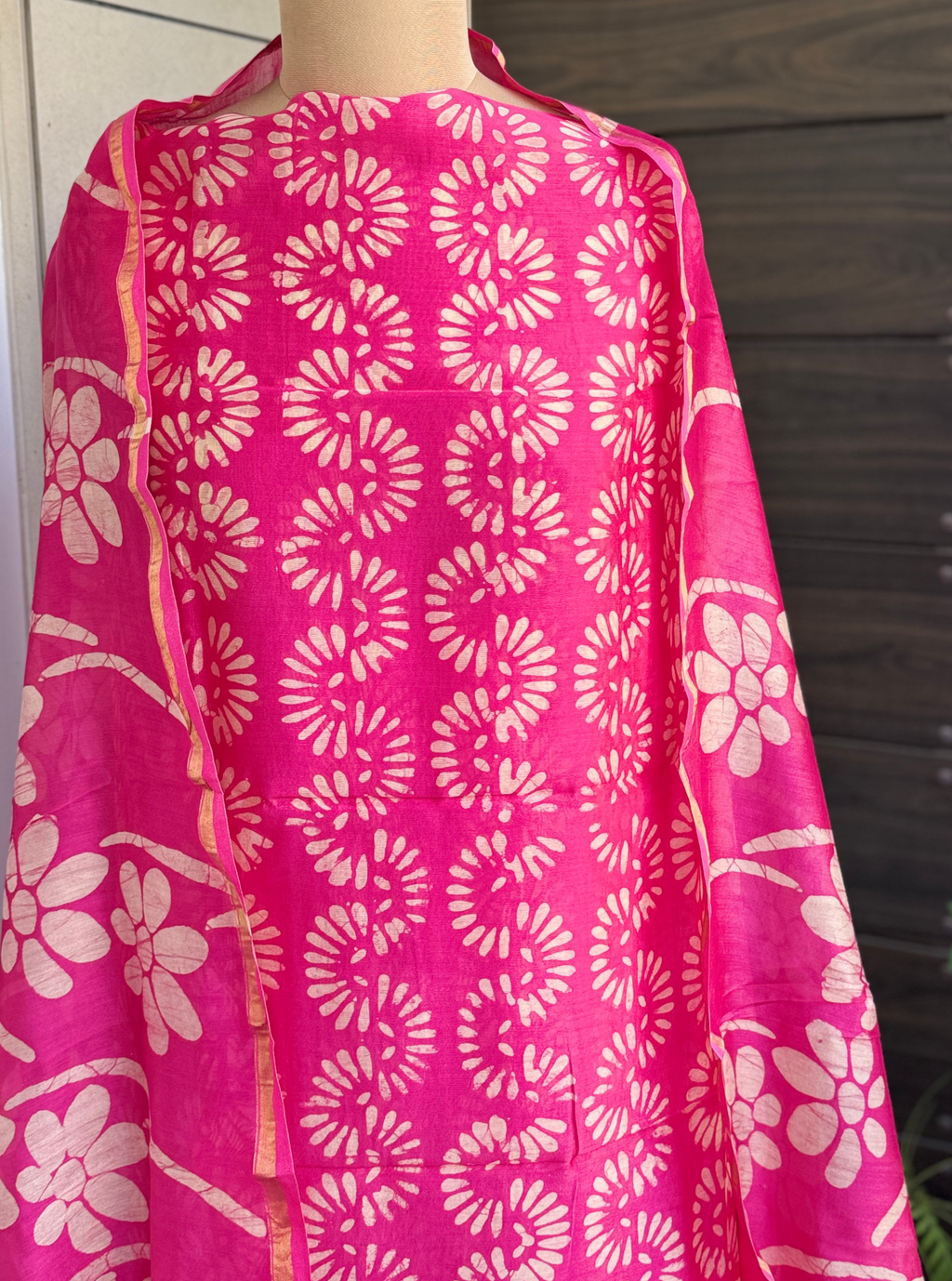 Gulbahar Pink Chanderi Silk Suit Set