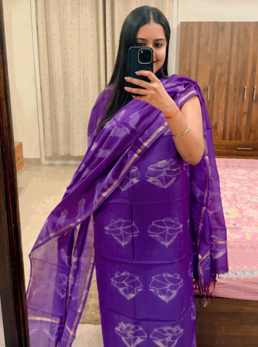 Royal Violet Chanderi Silk Suit Set