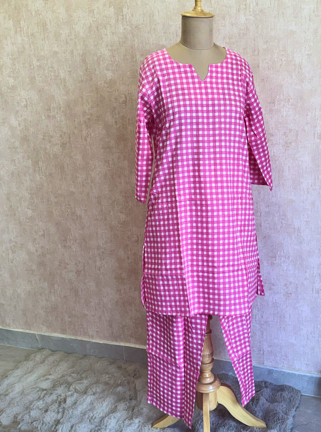 Blush Check Co-ord Set