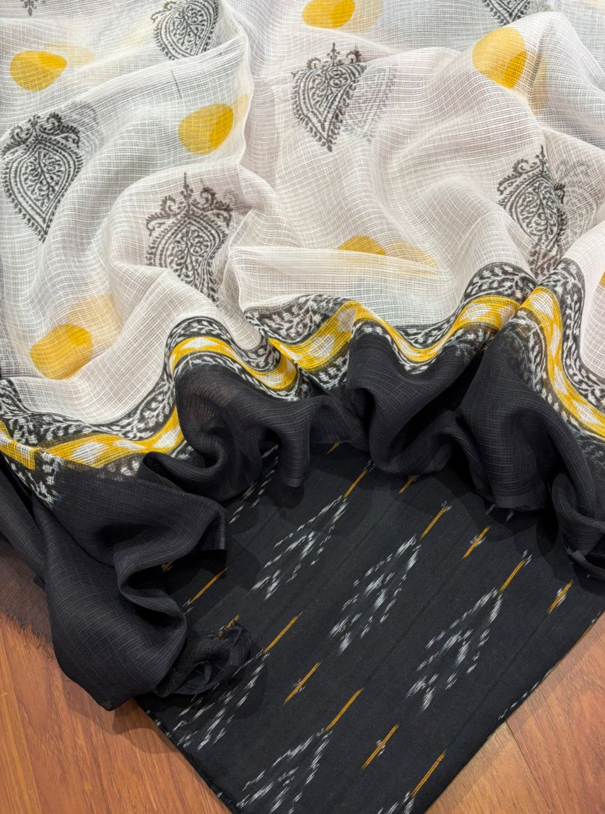Black Ikkat Kurta with Kotadoriya Dupatta