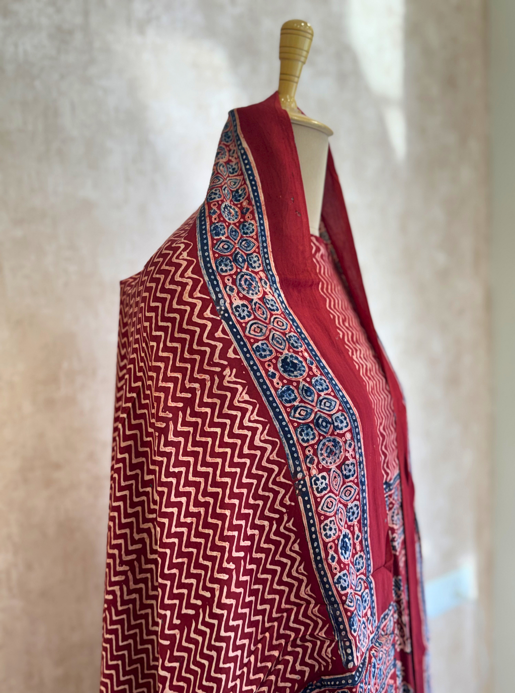 Zariah Red-Blue Ajrakh 2 piece set
