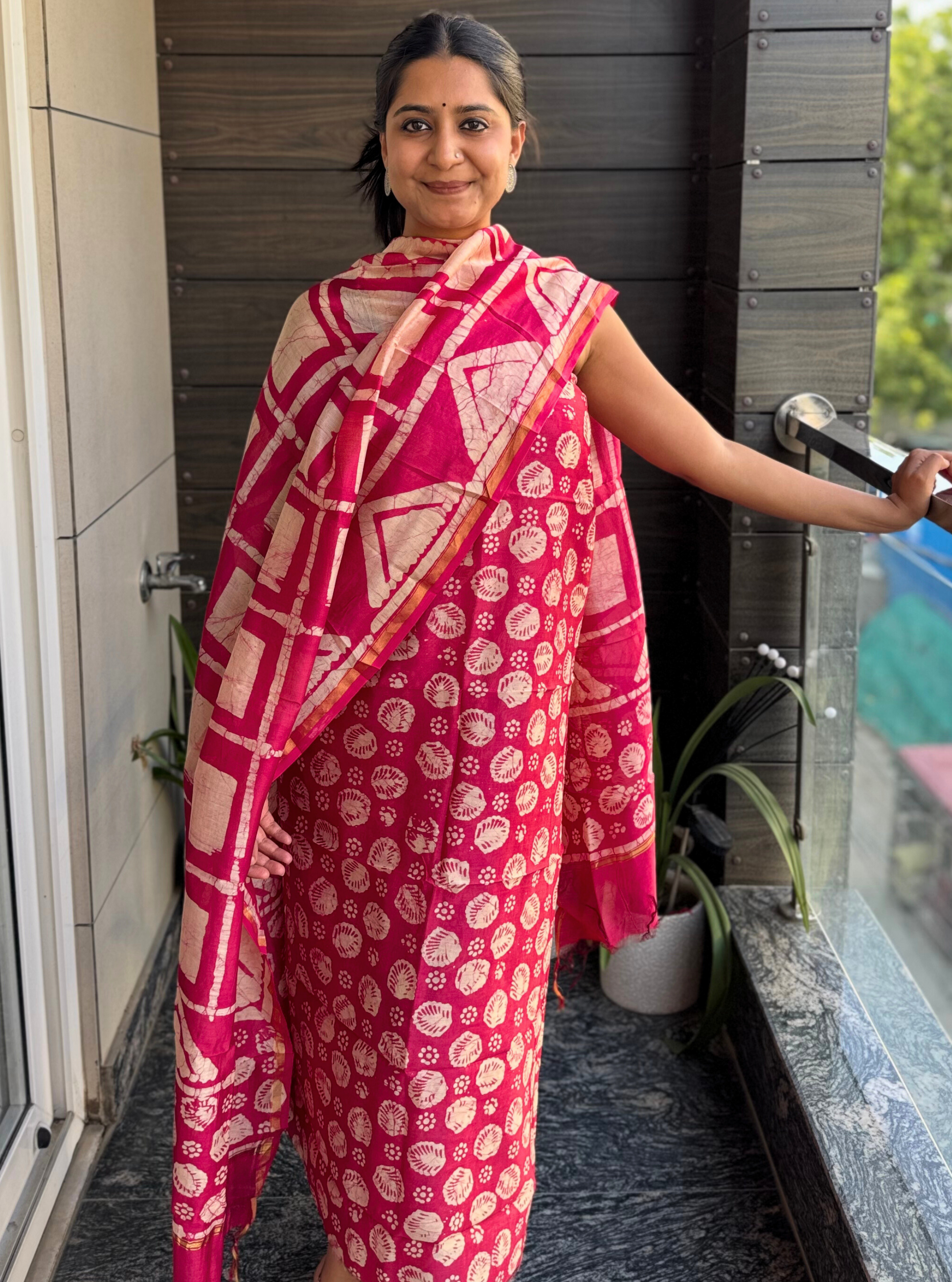 Ruby Bloom Chanderi Silk Suit Set