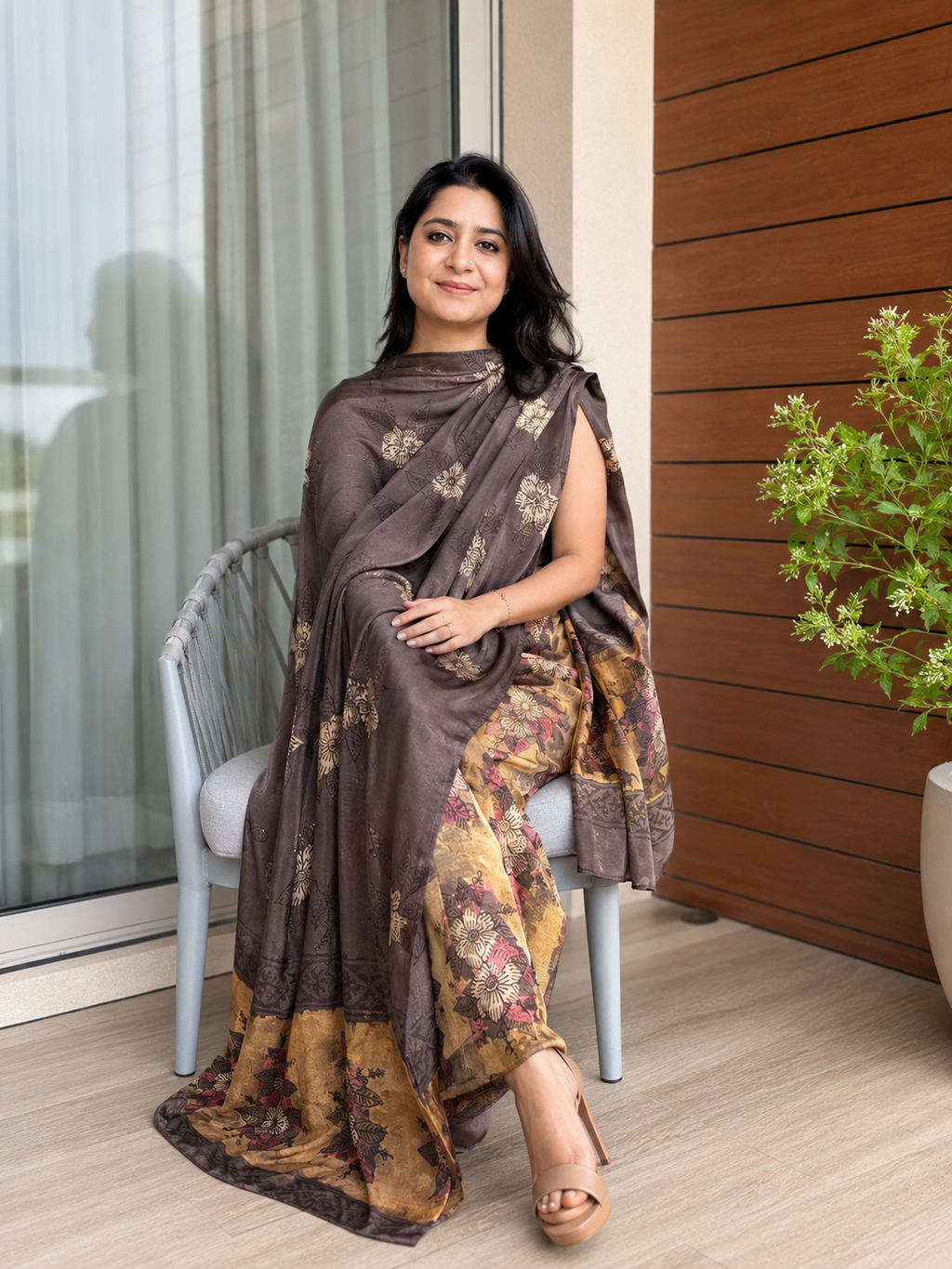 Amber Nashpal Ajrakh Modal 2-Piece Unstitched Suit Set
