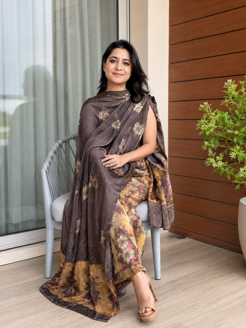Amber Nashpal Ajrakh Modal 2-Piece Unstitched Suit Set