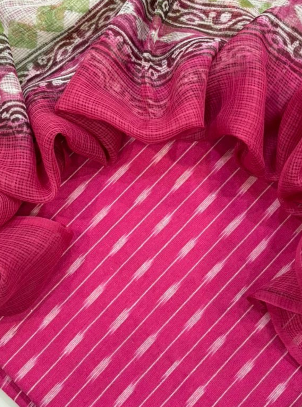 Rasiya Rose Ikkat Kurta with Kota Doriya Dupatta