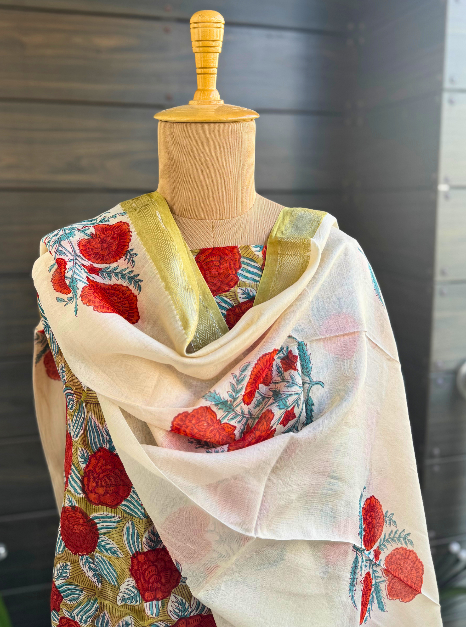 Jaipuri Gulab Maheshwari Silk Suit set