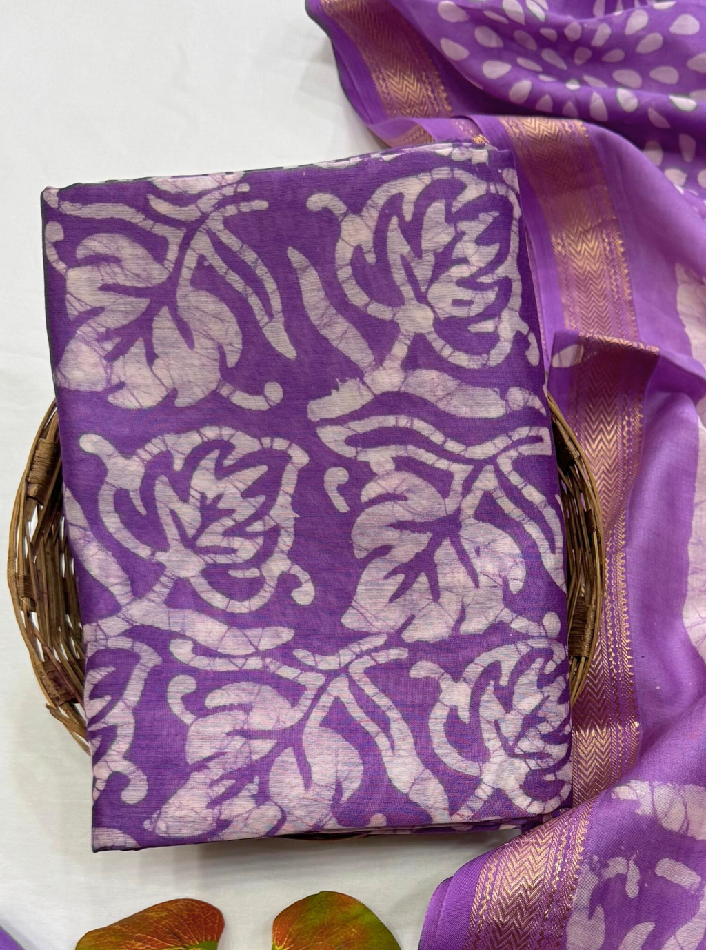 Royal Violet Maheshwari Silk Suit Set