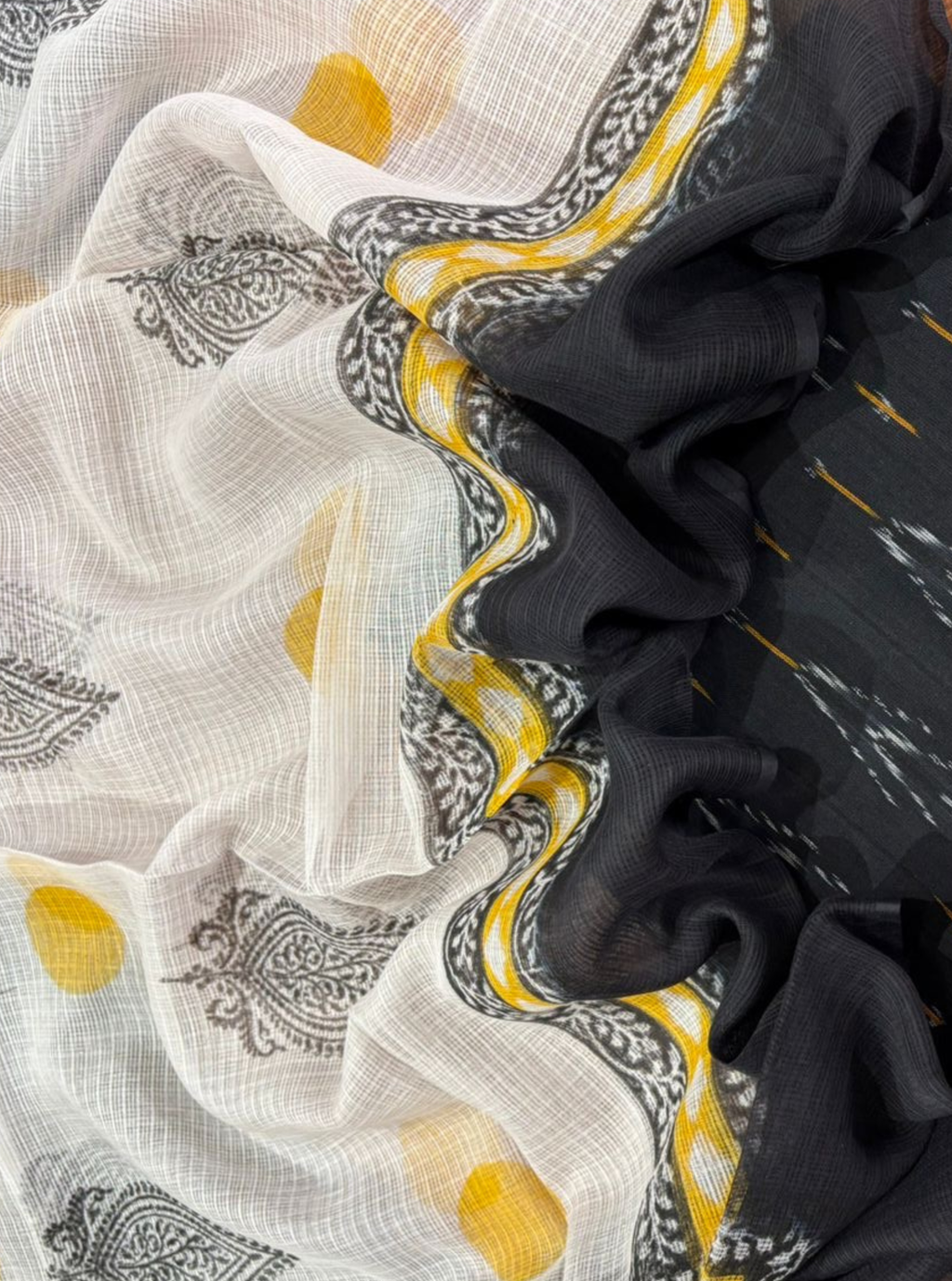 Black Ikkat Kurta with Kotadoriya Dupatta