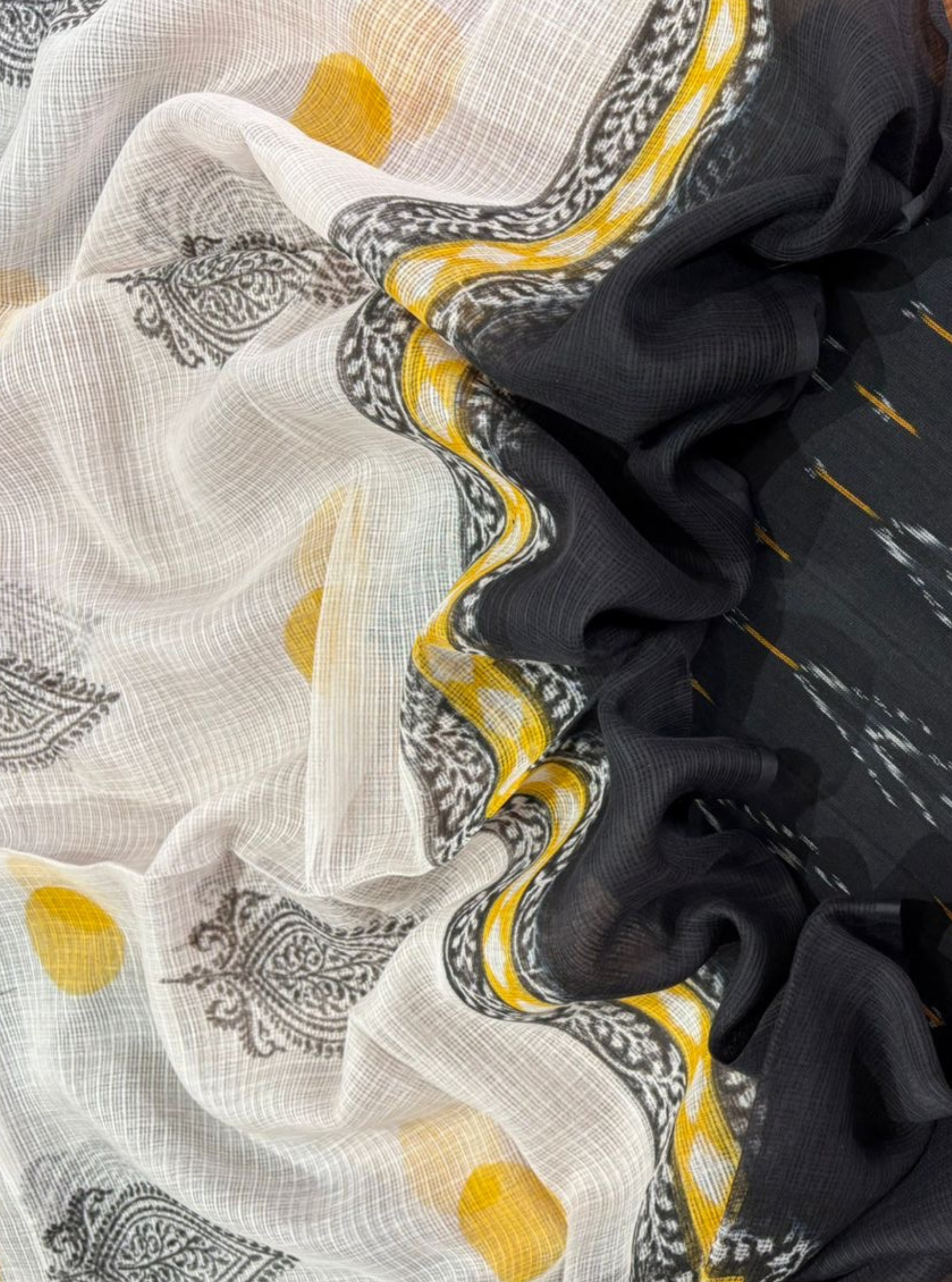 Black Ikkat Kurta with Kotadoriya Dupatta