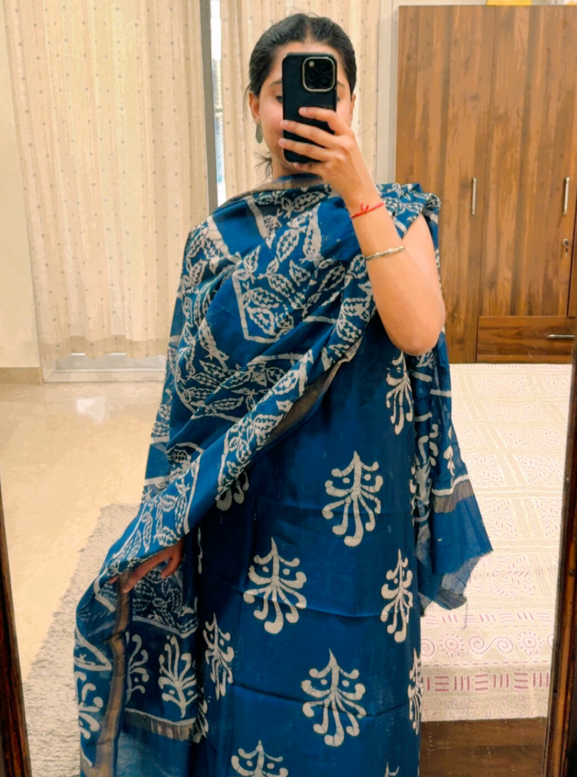 Royal Indigo Maheshwari Handloom Suit