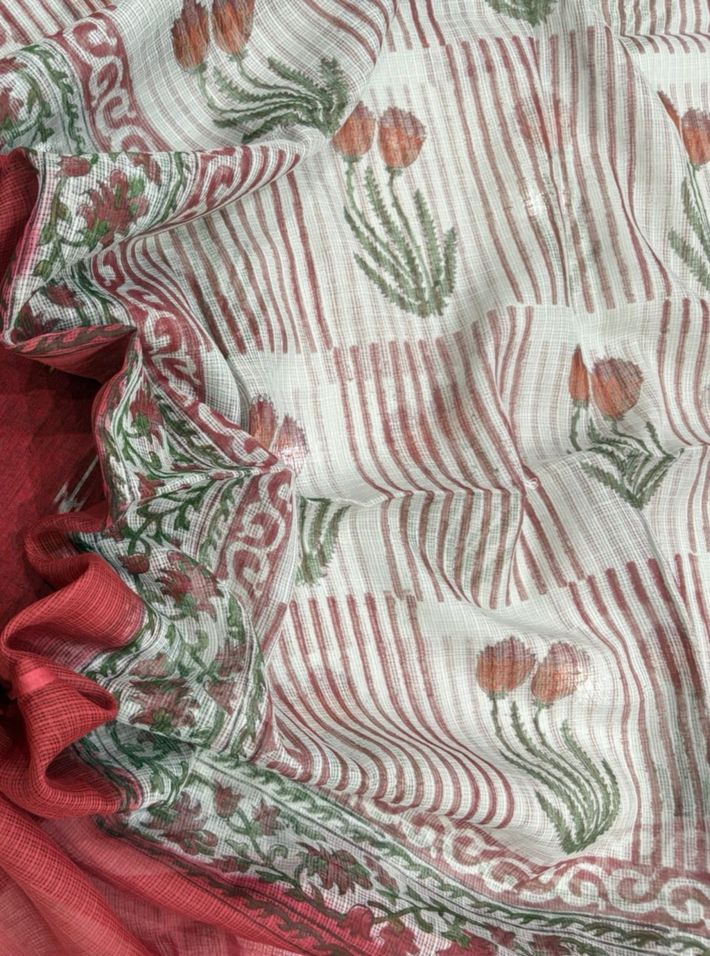 Magestic Maroon Ikkat Kurta with Kotadoriya dupatta