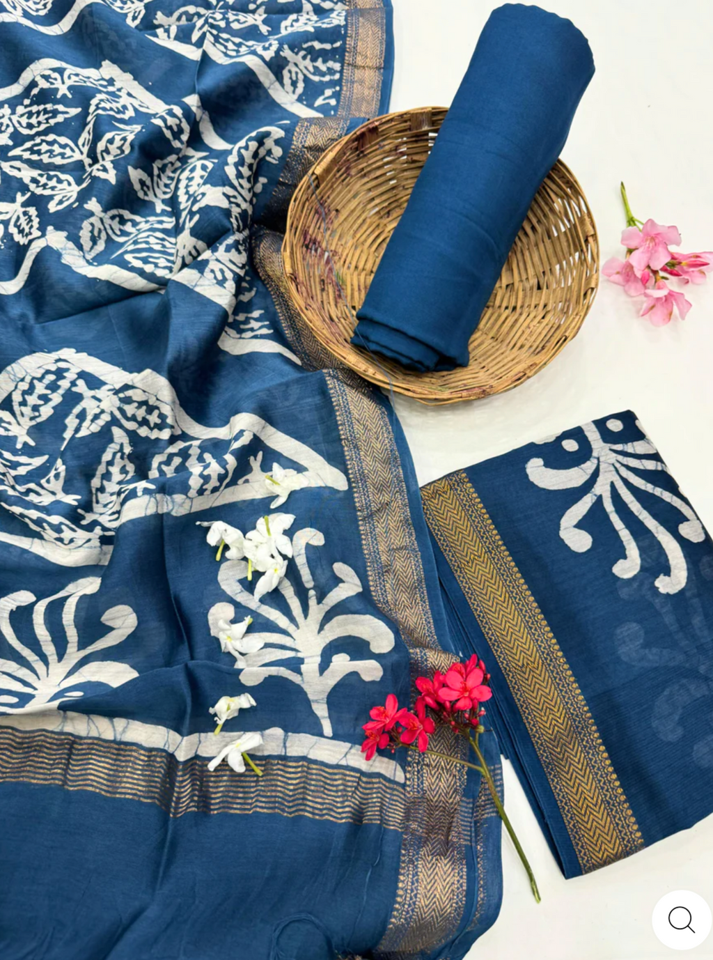 Royal Indigo Maheshwari Handloom Suit