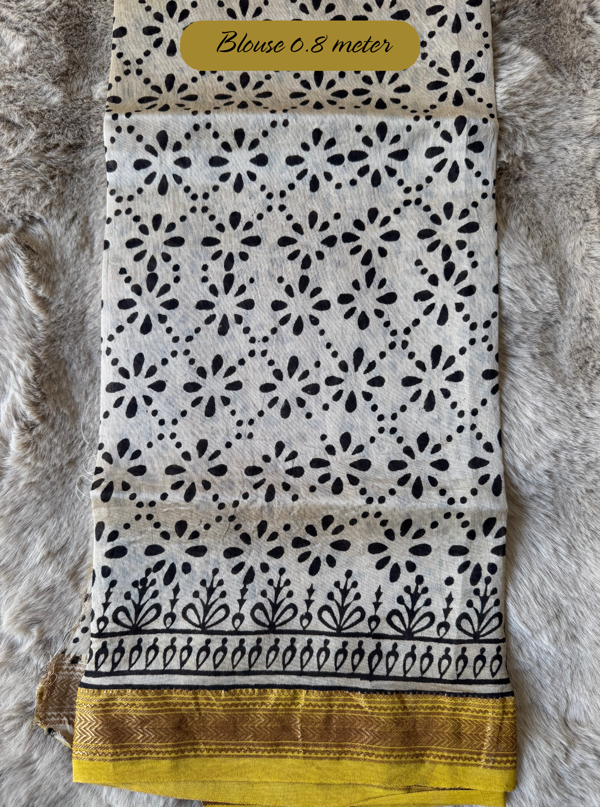 Teal Paisley Maheshwari Silk Blockprint Saree