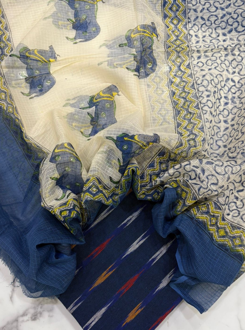 Neel Pichwai Ikkat 3-Piece Suit Set