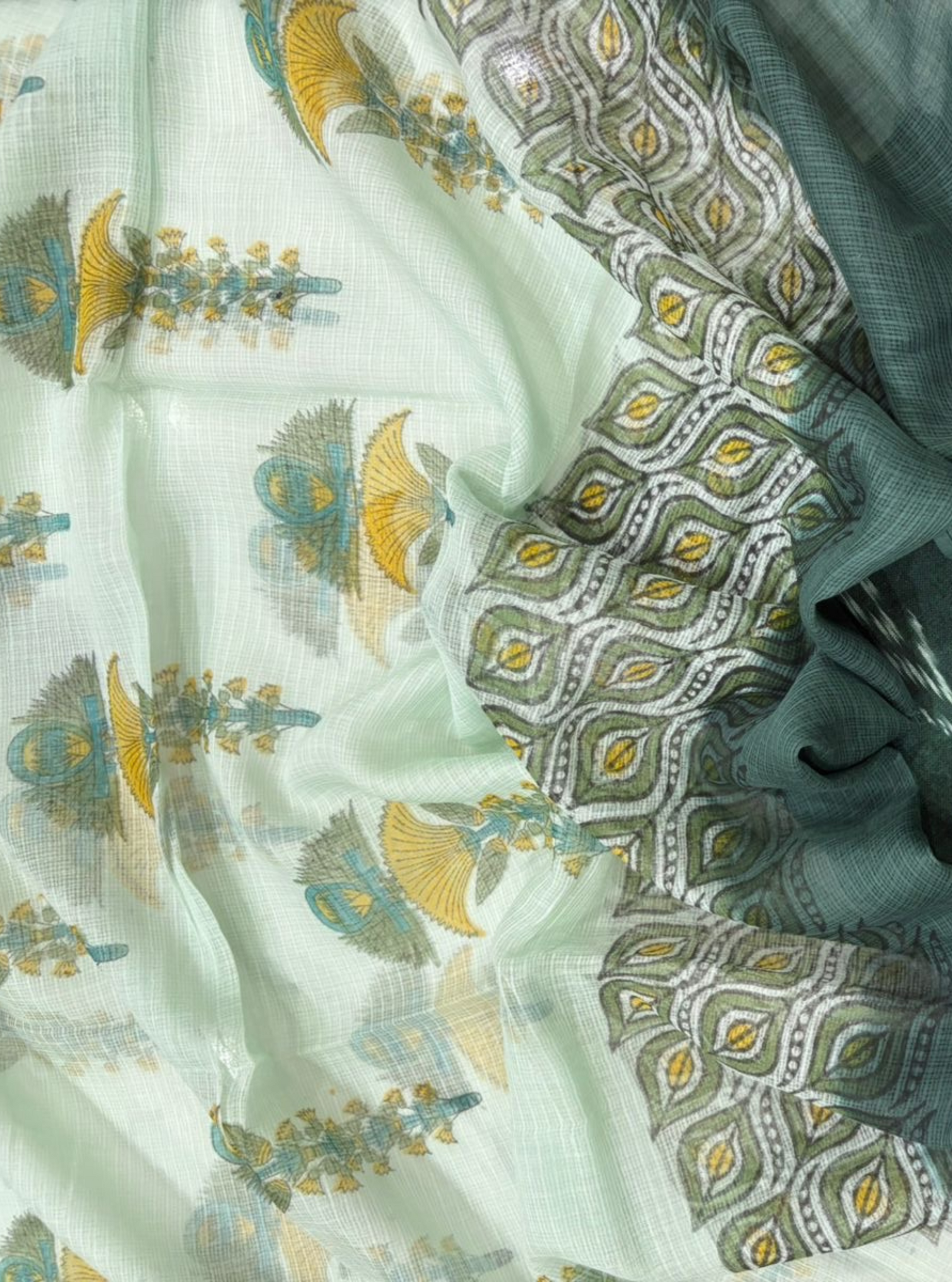 Green Ikkat Kurta with Kotadoriya Dupatta