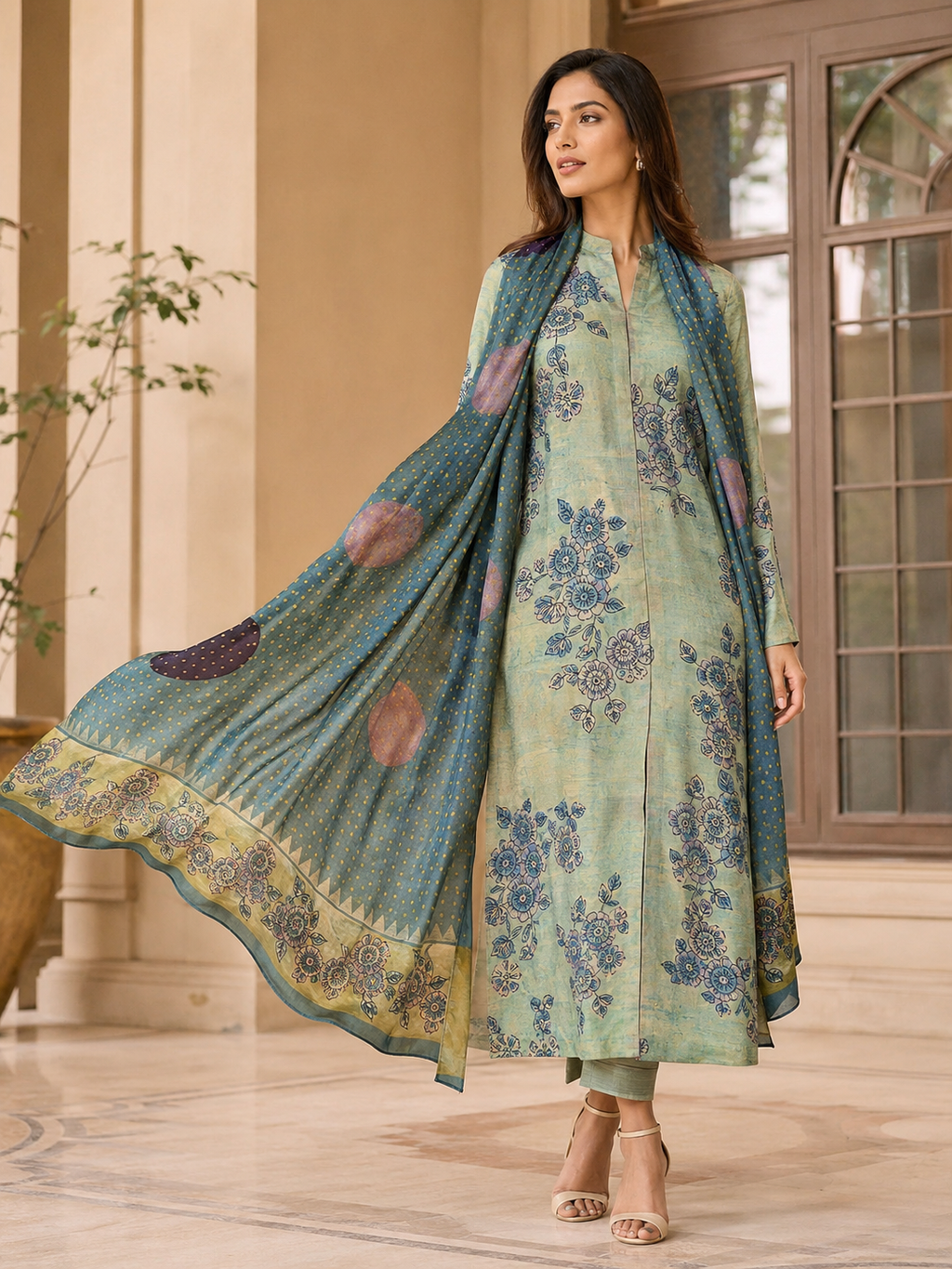 Rang-e-Nashpal Ajrakh Modal 2-Piece Unstitched Suit Set