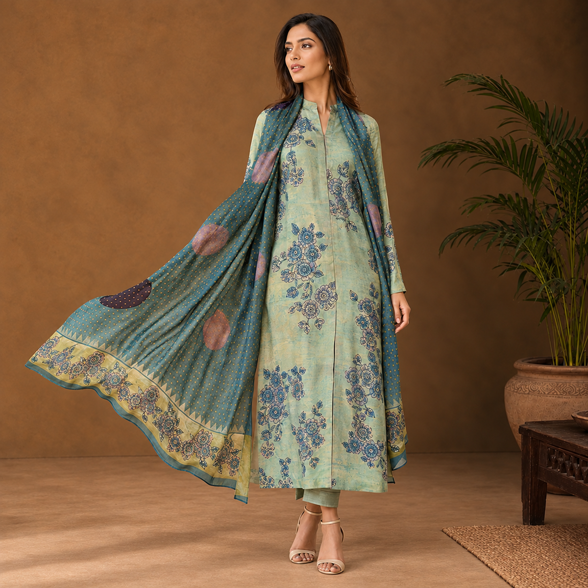 Rang-e-Nashpal Ajrakh Modal 2-Piece Unstitched Suit Set