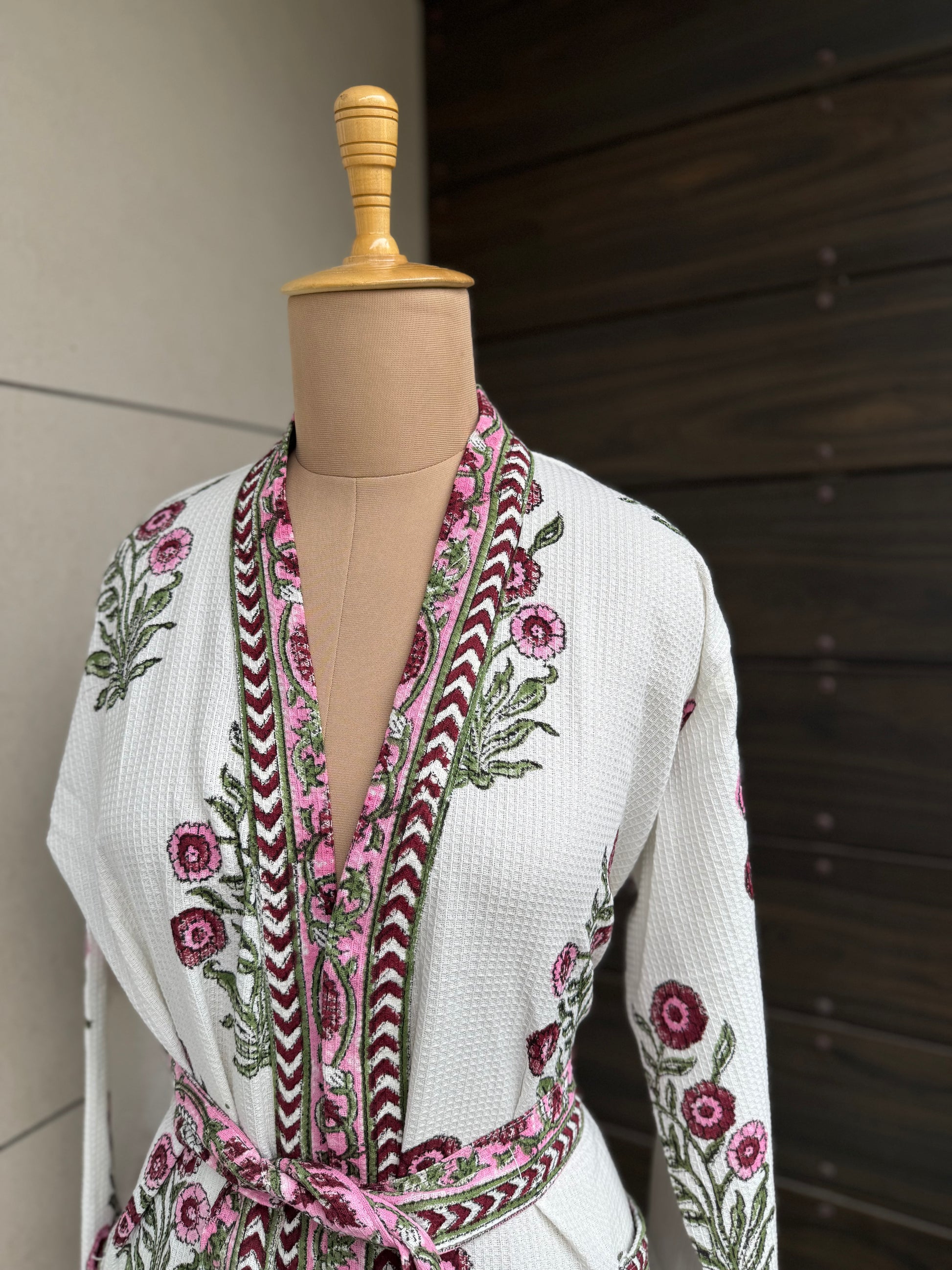 Satrangi Blockprint Bathrobe