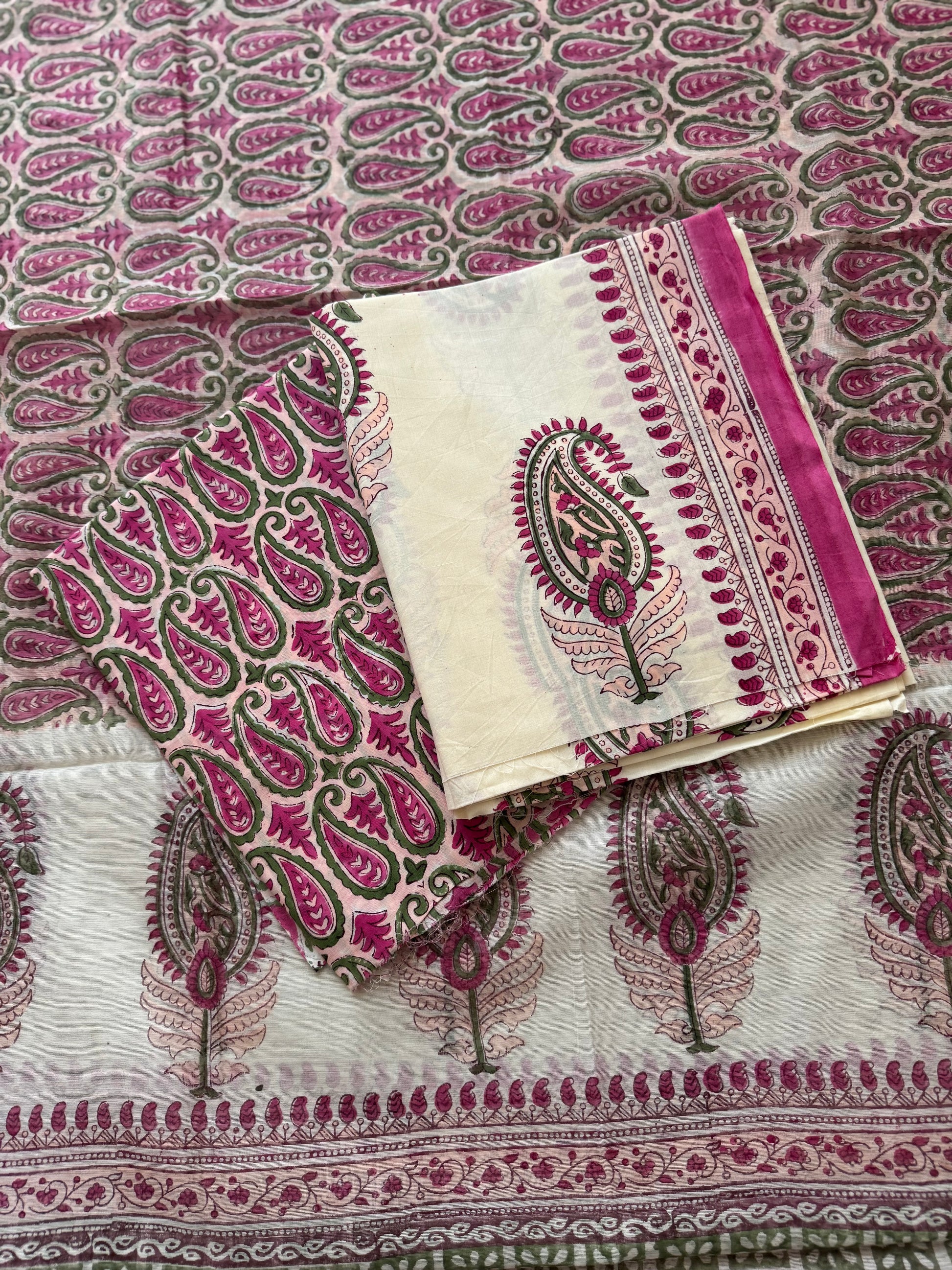 Paisley Block Print with Chanderi Dupatta