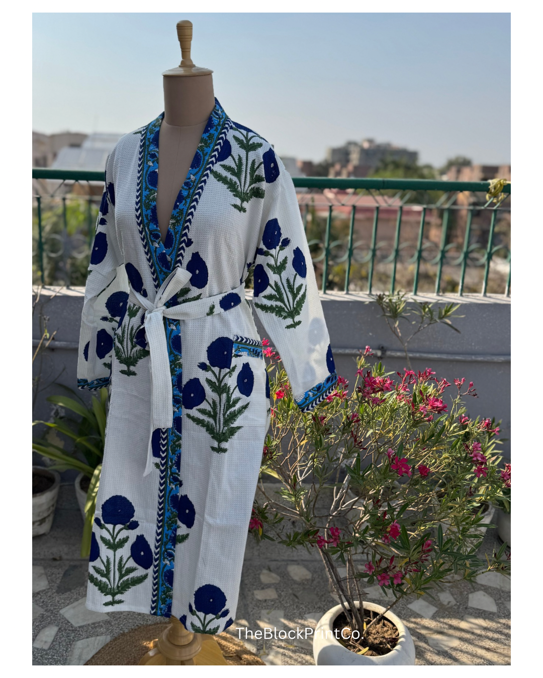 Royal Indigo Blockprint Bathrobe