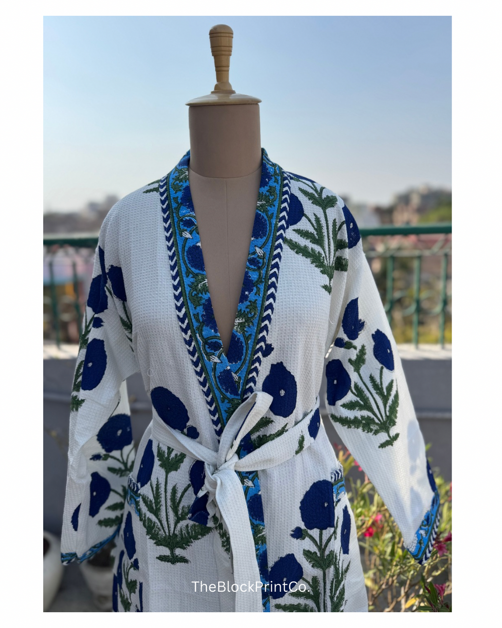 Royal Indigo Blockprint Bathrobe