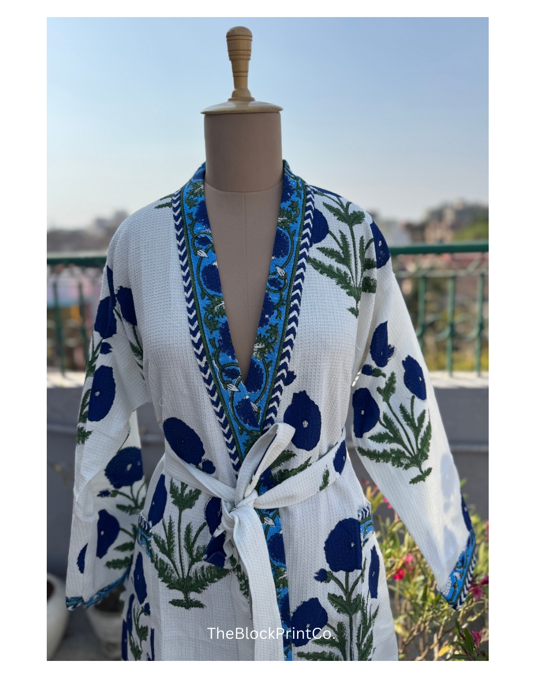 Royal Indigo Blockprint Bathrobe