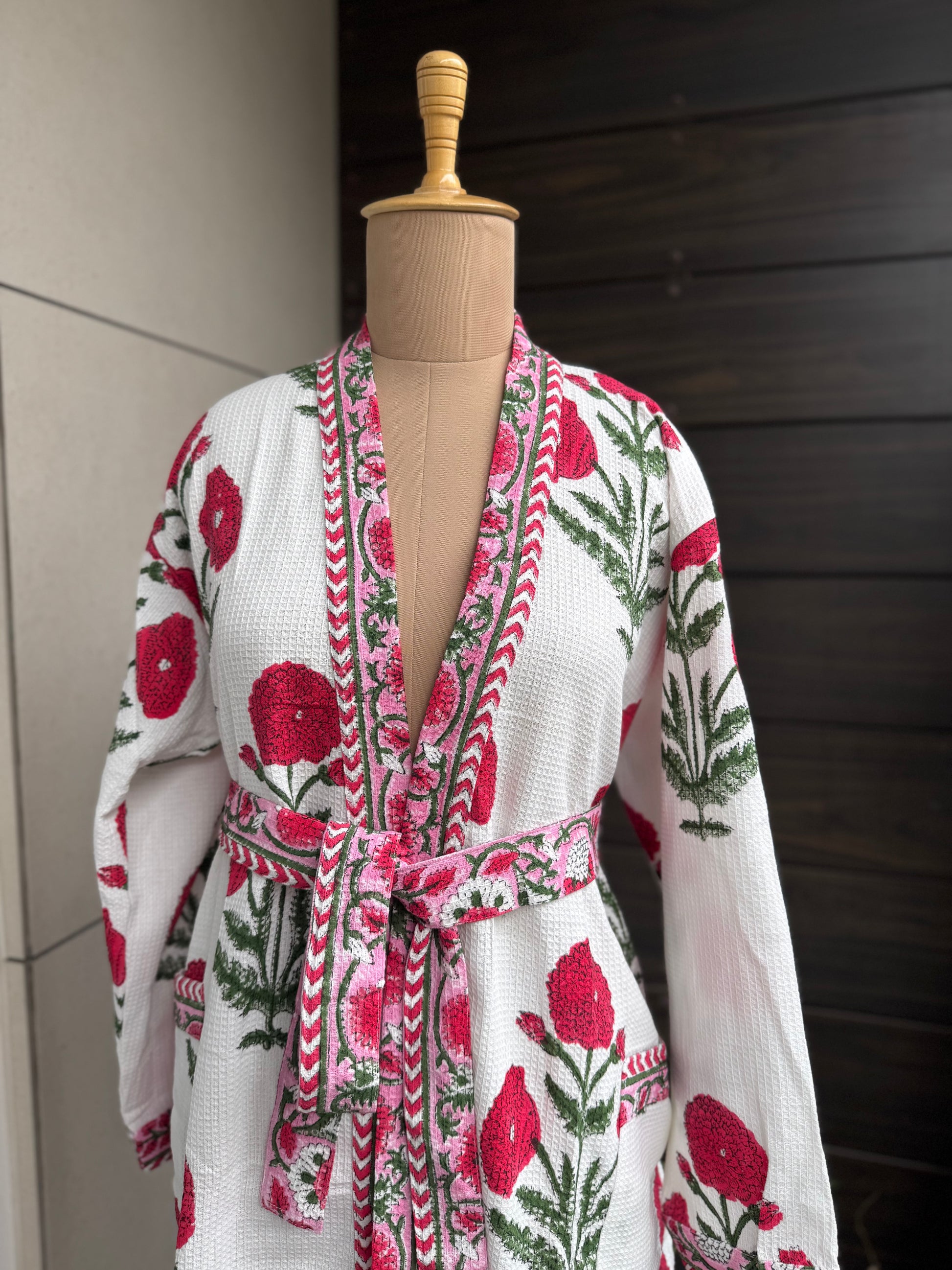 Gulab Blockprint Bathrobe