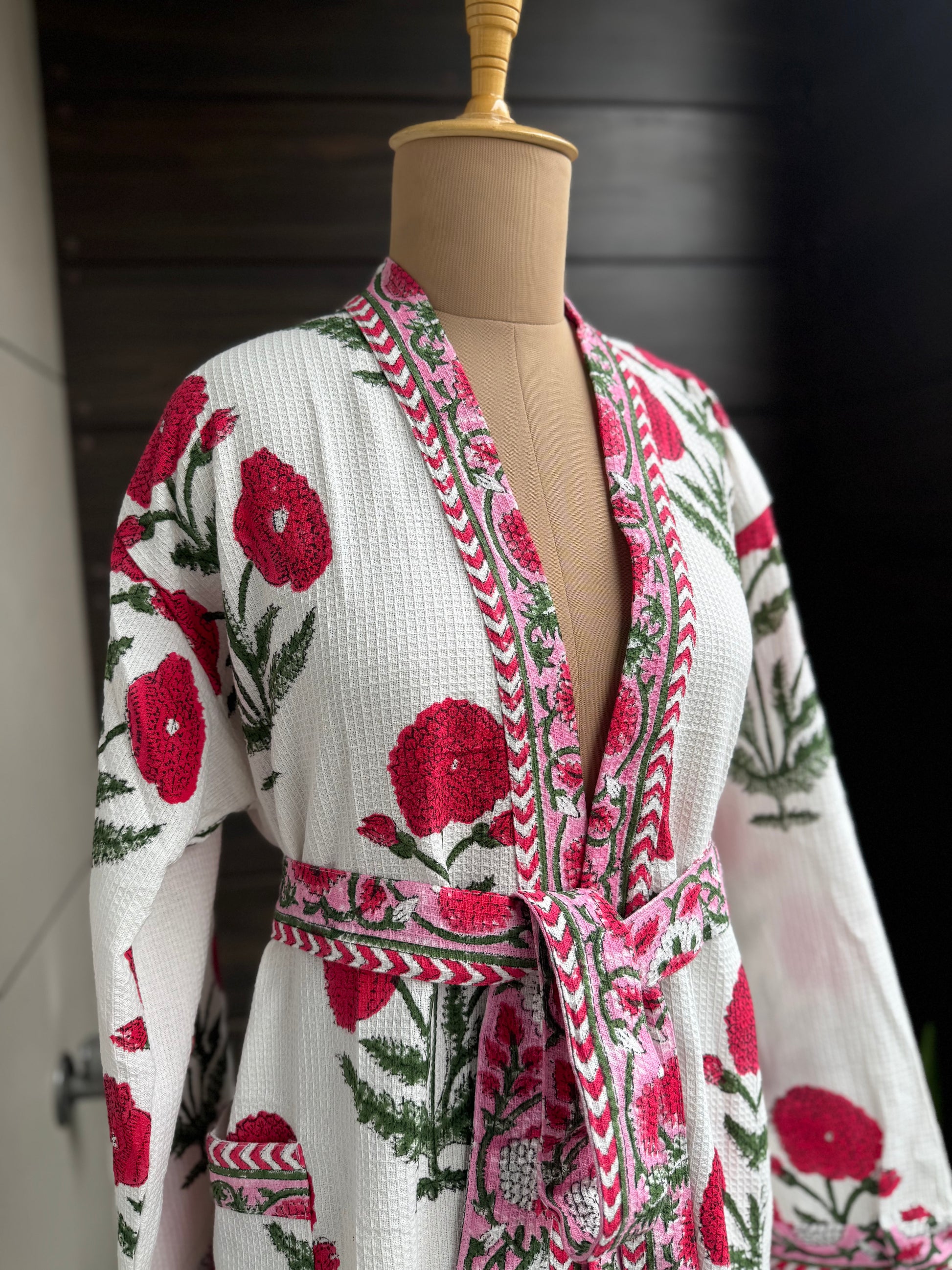 Gulab Blockprint Bathrobe