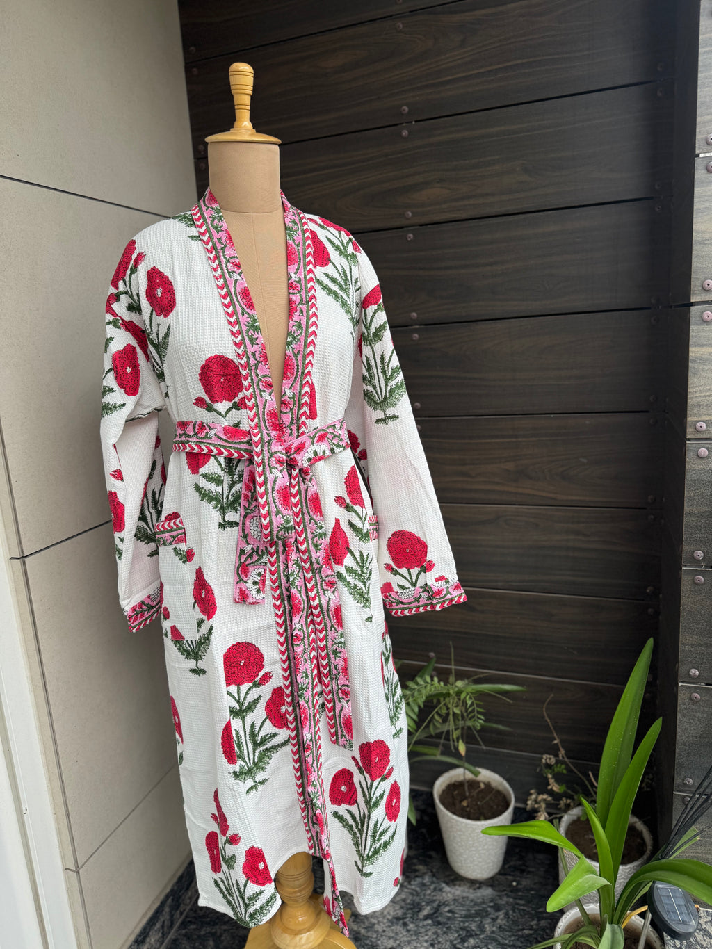 Gulab Blockprint Bathrobe