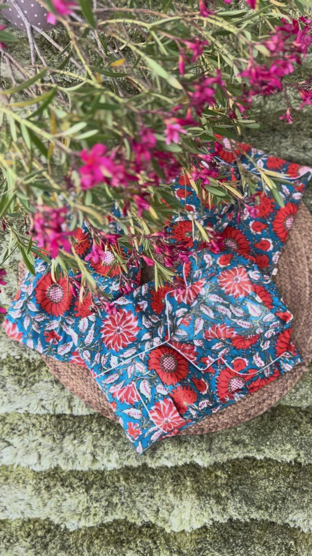 Blue Garden Blockprint Nightsuit