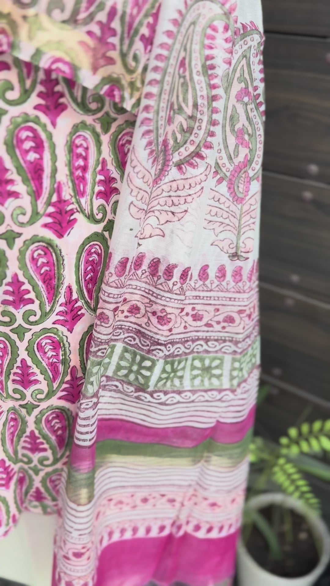 Paisley Block Print with Chanderi Dupatta