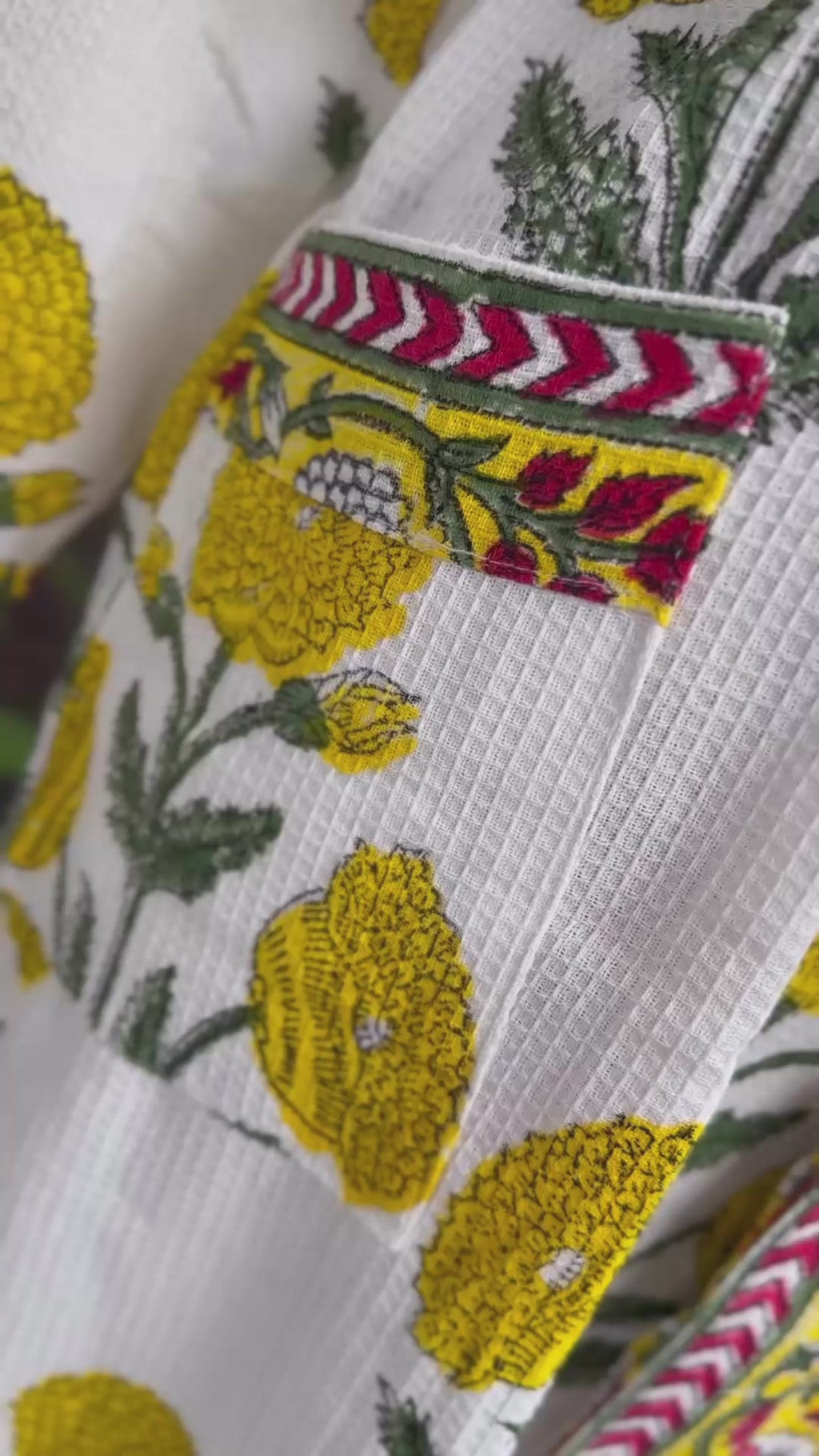 Marigold Blockprint Bathrobe