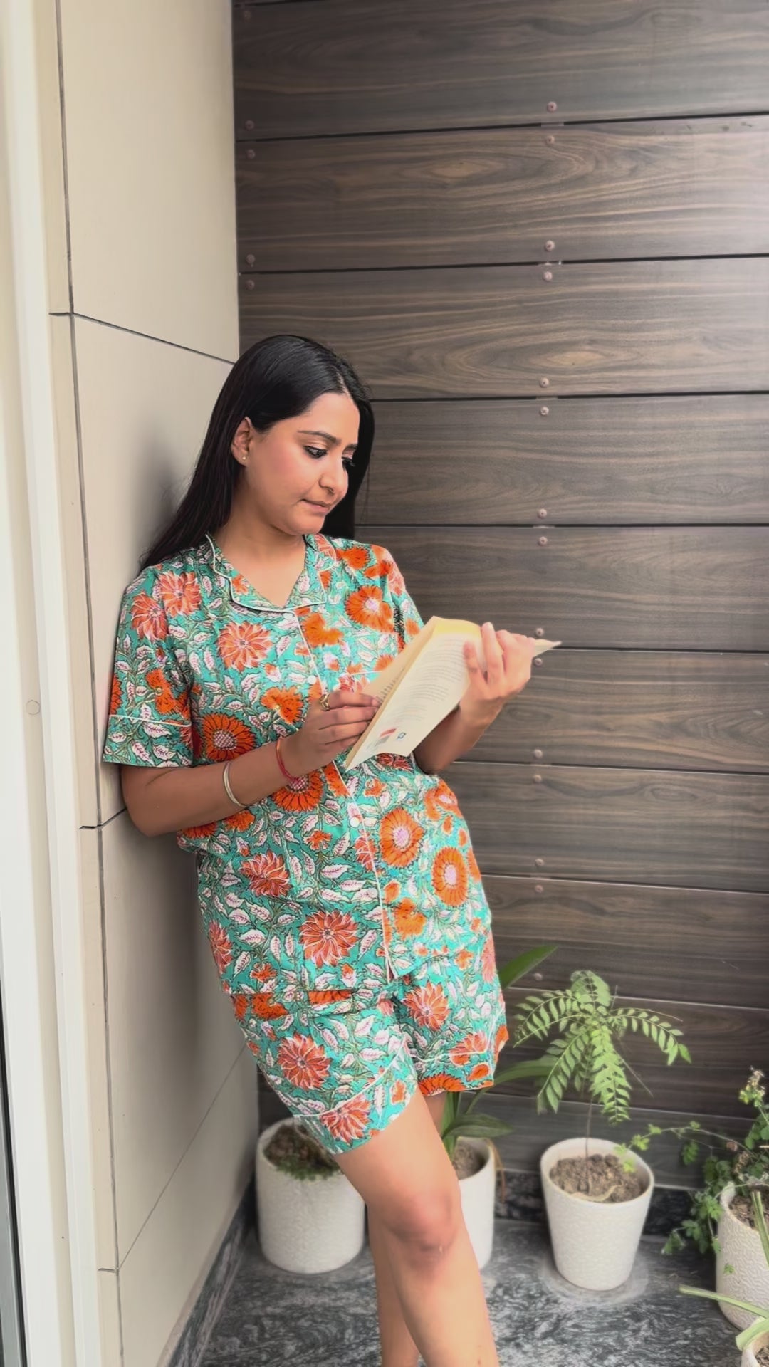 Botanic Charm Blockprint Nightsuit
