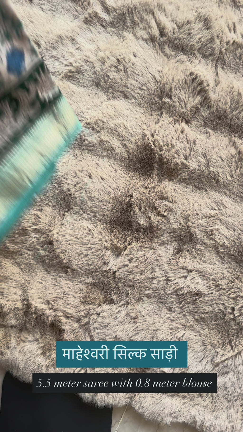 Blue Bloom Maheshwari Silk Blockprint Saree